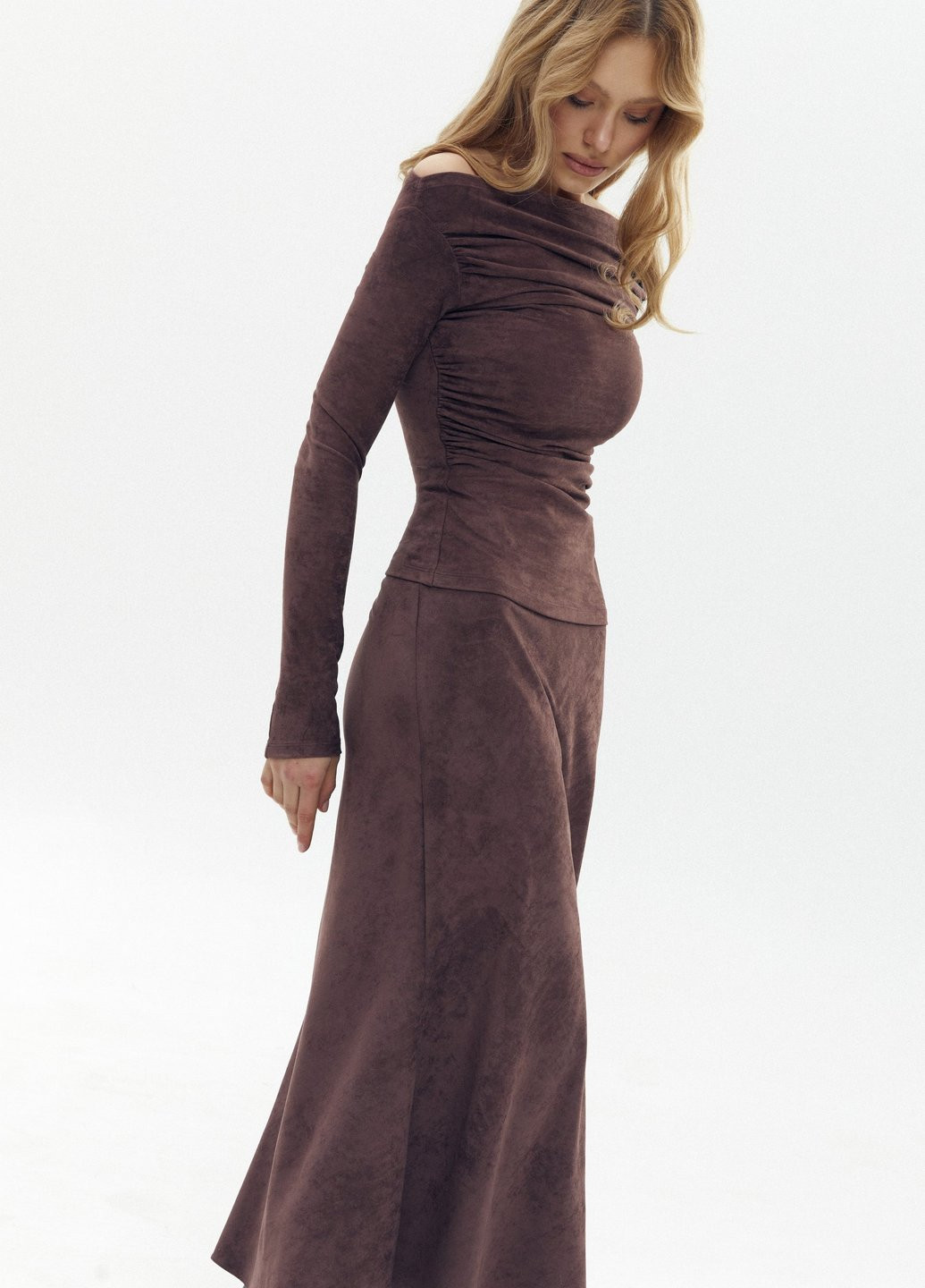 Коричневая блуза Gepur