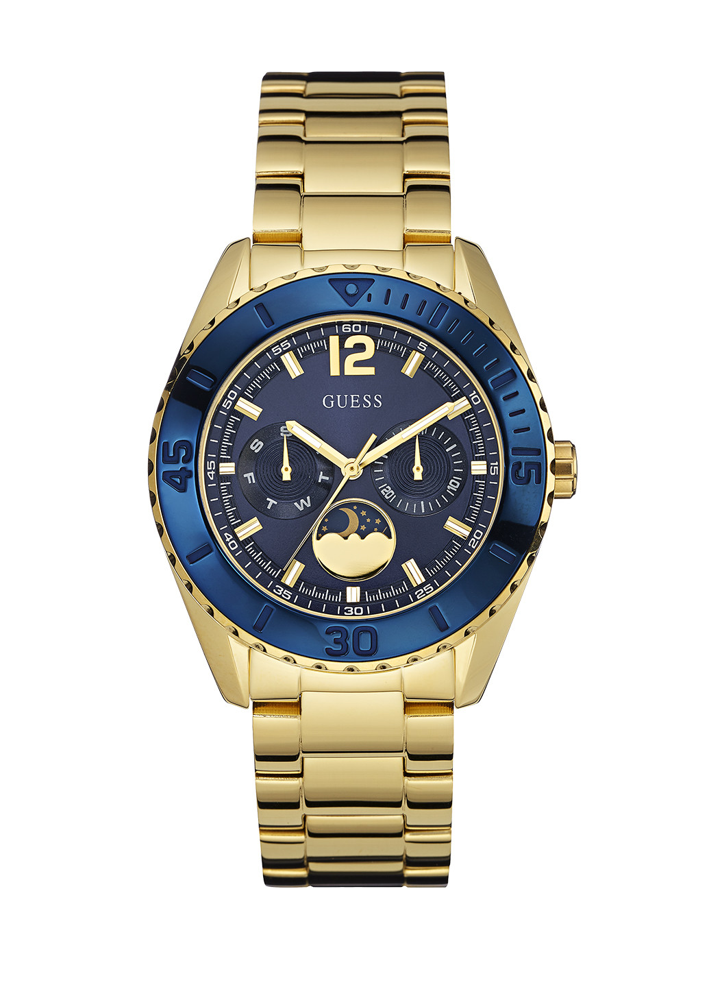 Часы Guess MOONSTRUCK W0565L4 однотонные золотые спортивные
