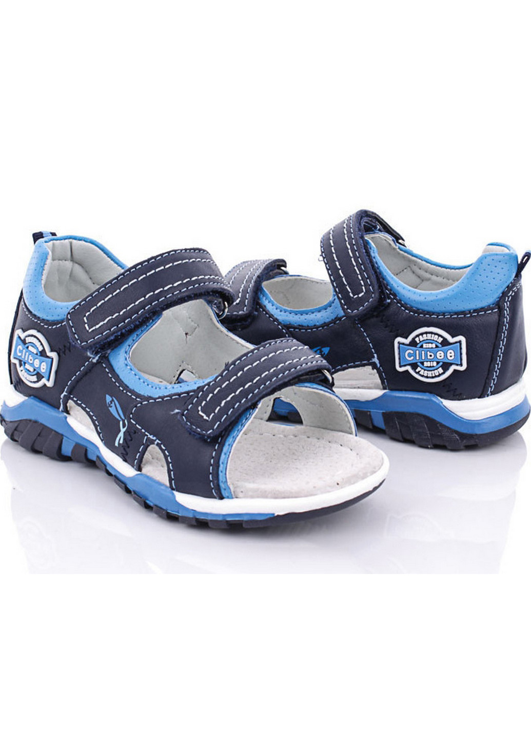 Синие кэжуал кожаные сандалии f256-6-blue 30 синий Clibee