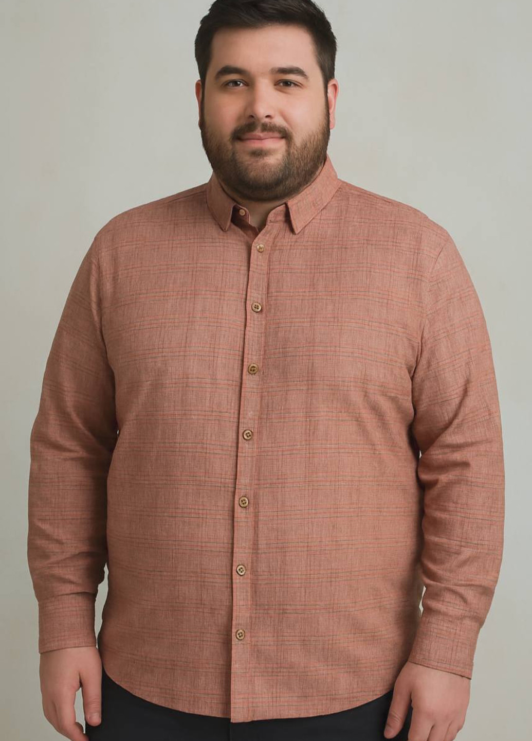 Лососевая классическая, кэжуал рубашка в клетку Rowm