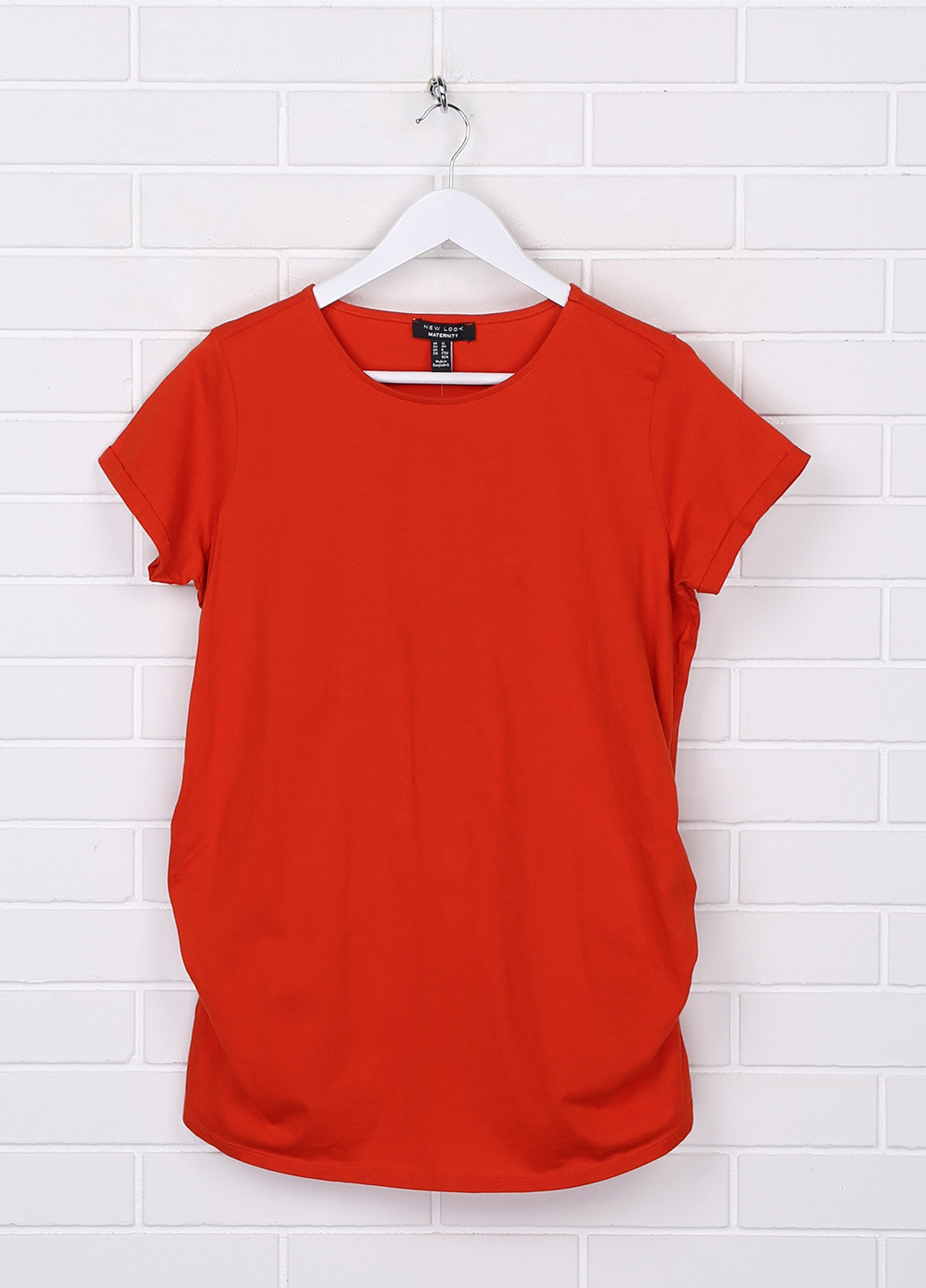 Оранжевая летняя футболка для беременных New Look