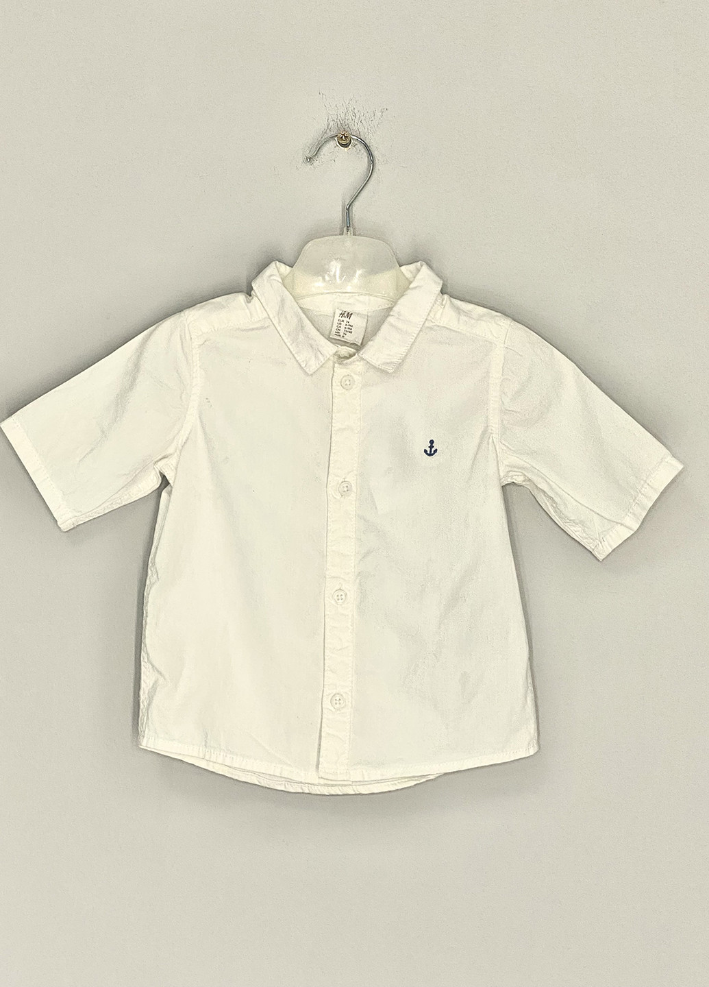 Сорочка H&M однотонна біла кежуал бавовна