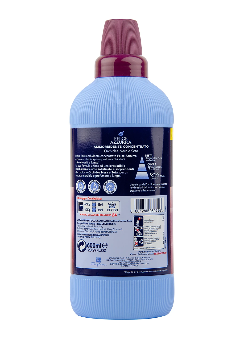 концентрований пом'якшувач для білизни Orchidea Nera 600 мл Felce Azzurra (214386568)