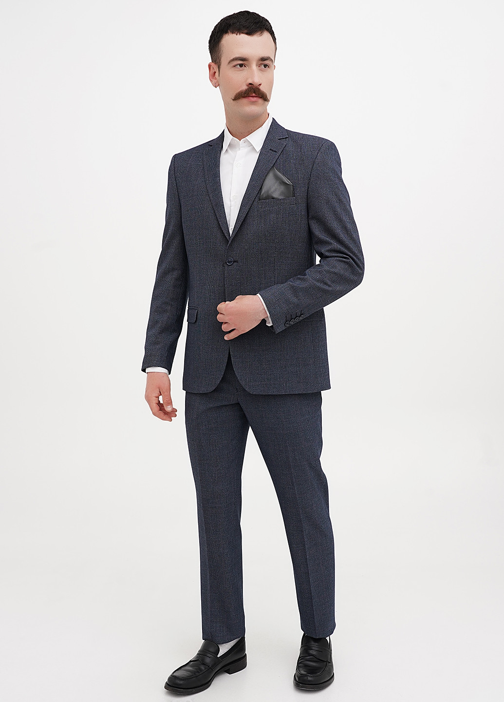Серо-синий демисезонный костюм (пиджак, брюки) брючный Federico Cavallini