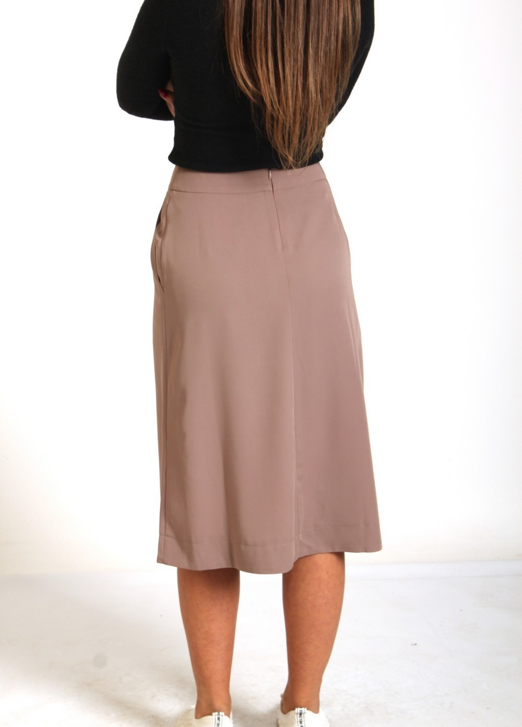 Бежевая однотонная юбка InDresser