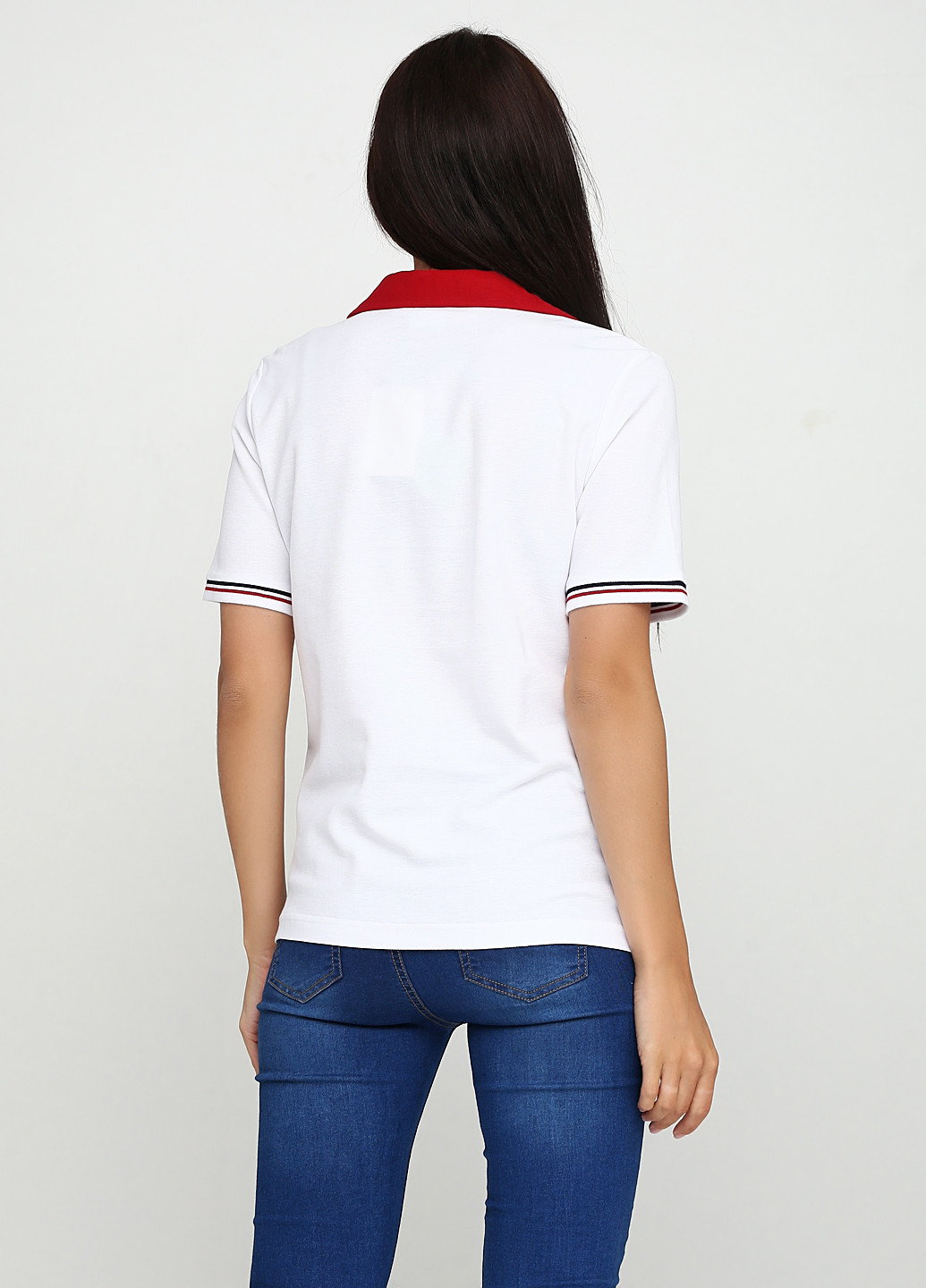 Белая женская футболка-поло BRANDTEX COASTLINE