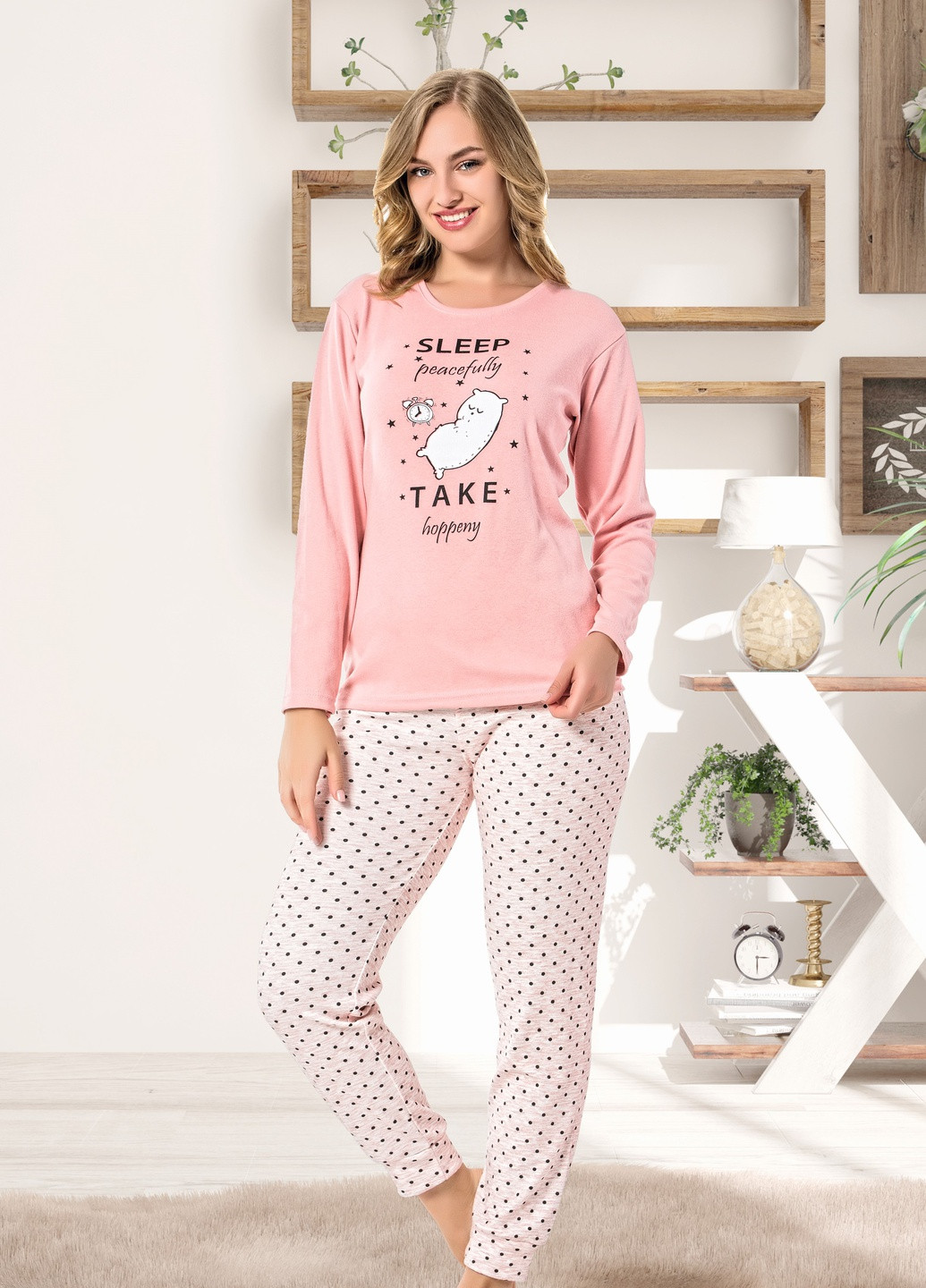 Розовый демисезонный комплект (свитшот, брюки) Glisa Pijama