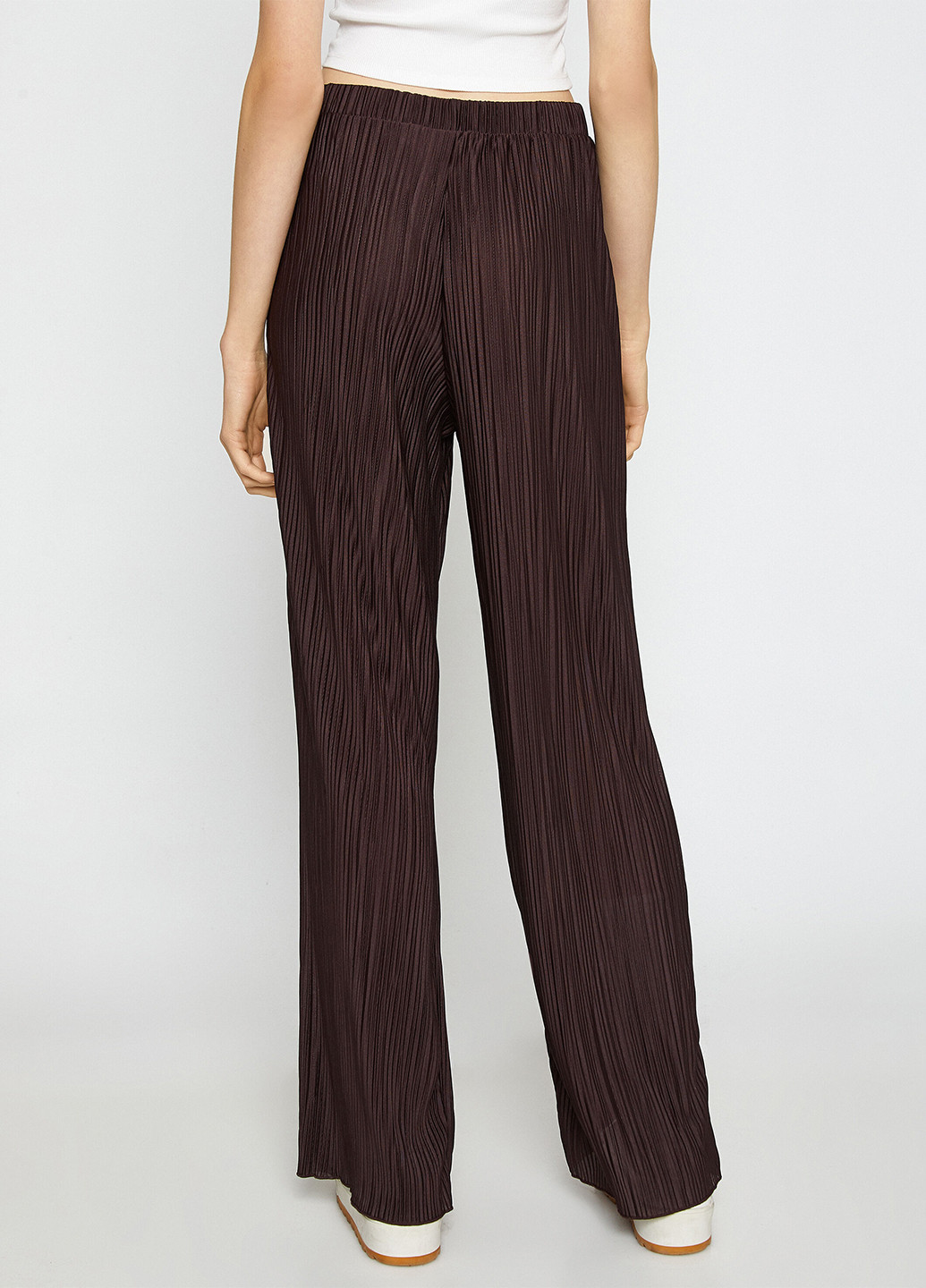 Темно-коричневые кэжуал демисезонные прямые брюки KOTON