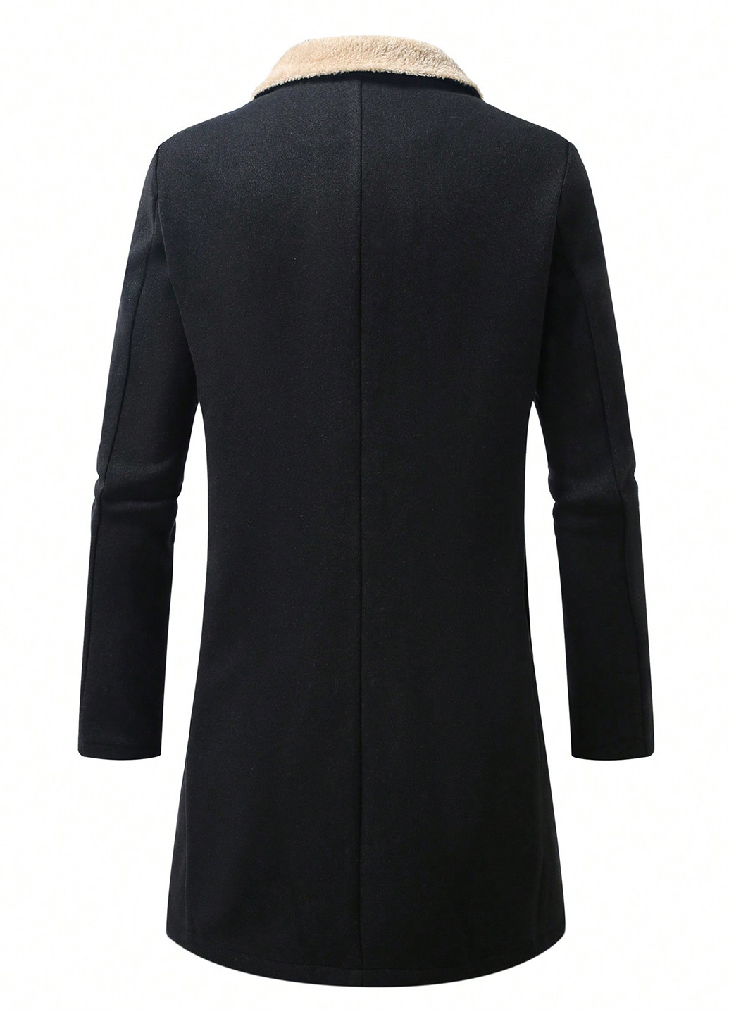 Чорне демісезонне Пальто однобортне SHEIN