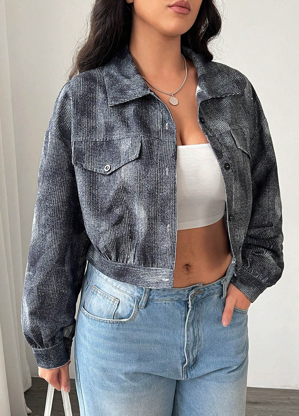 Серая демисезонная куртка SHEIN