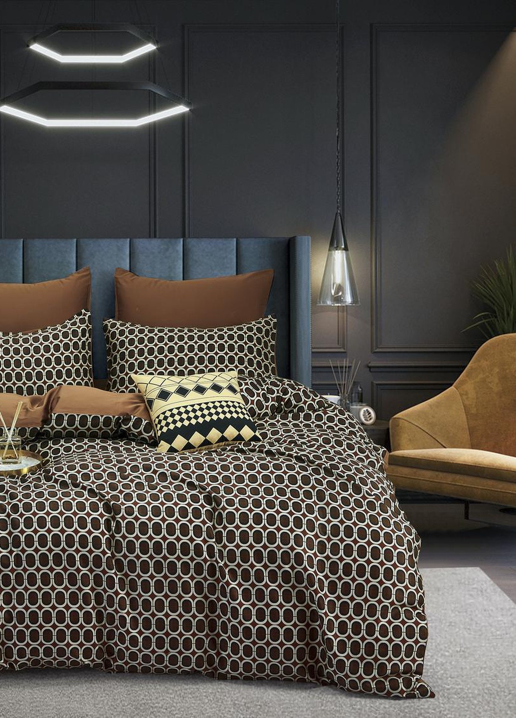 Постільна білизна євро єгипетська бавовна 200х220 см (DS20E) Vie Nouvelle Digital (253754929)