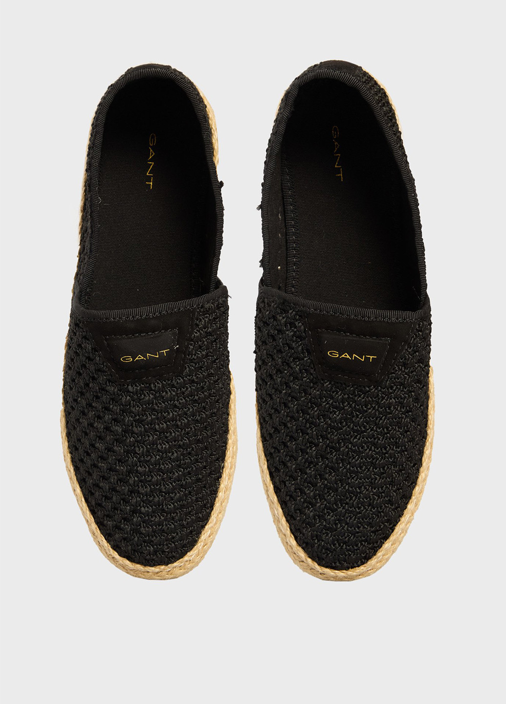 Чёрные эспадрильи Gant однотонный джут, логотип (345753979)