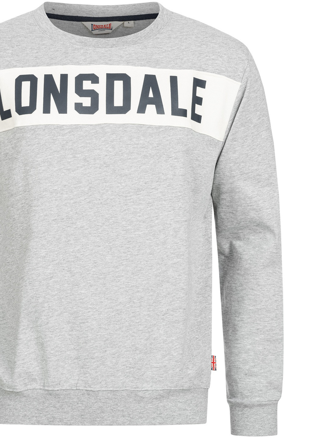Реглан Lonsdale HETHERSETT логотип серый кэжуал