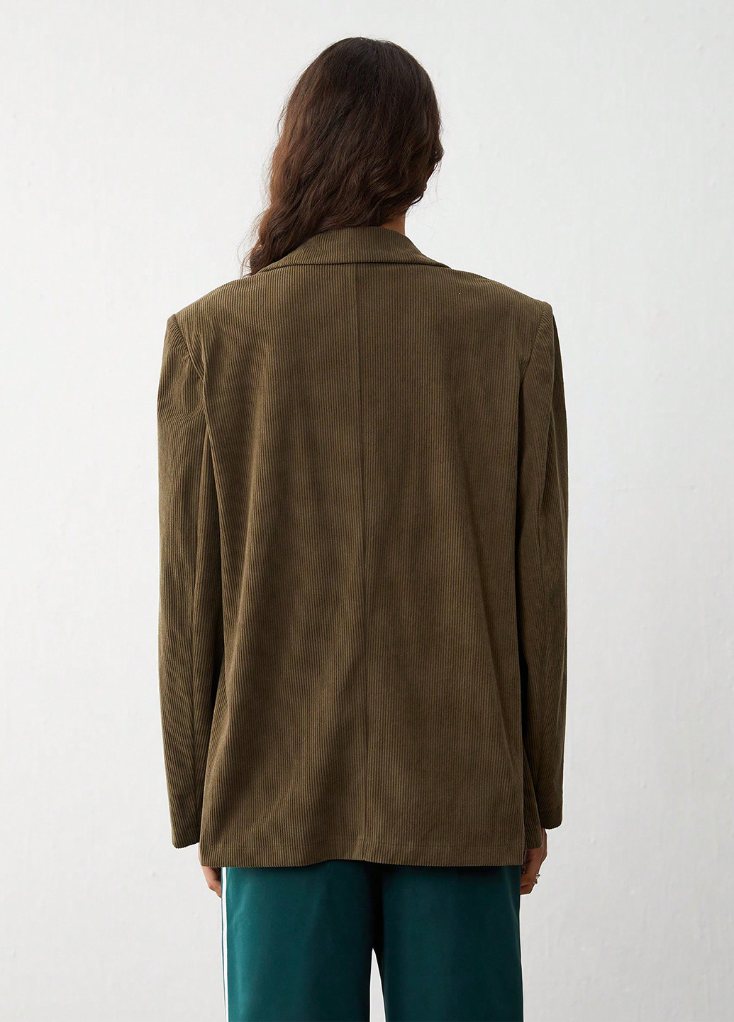 Хаки женский жакет SHEIN однотонный - демисезонный