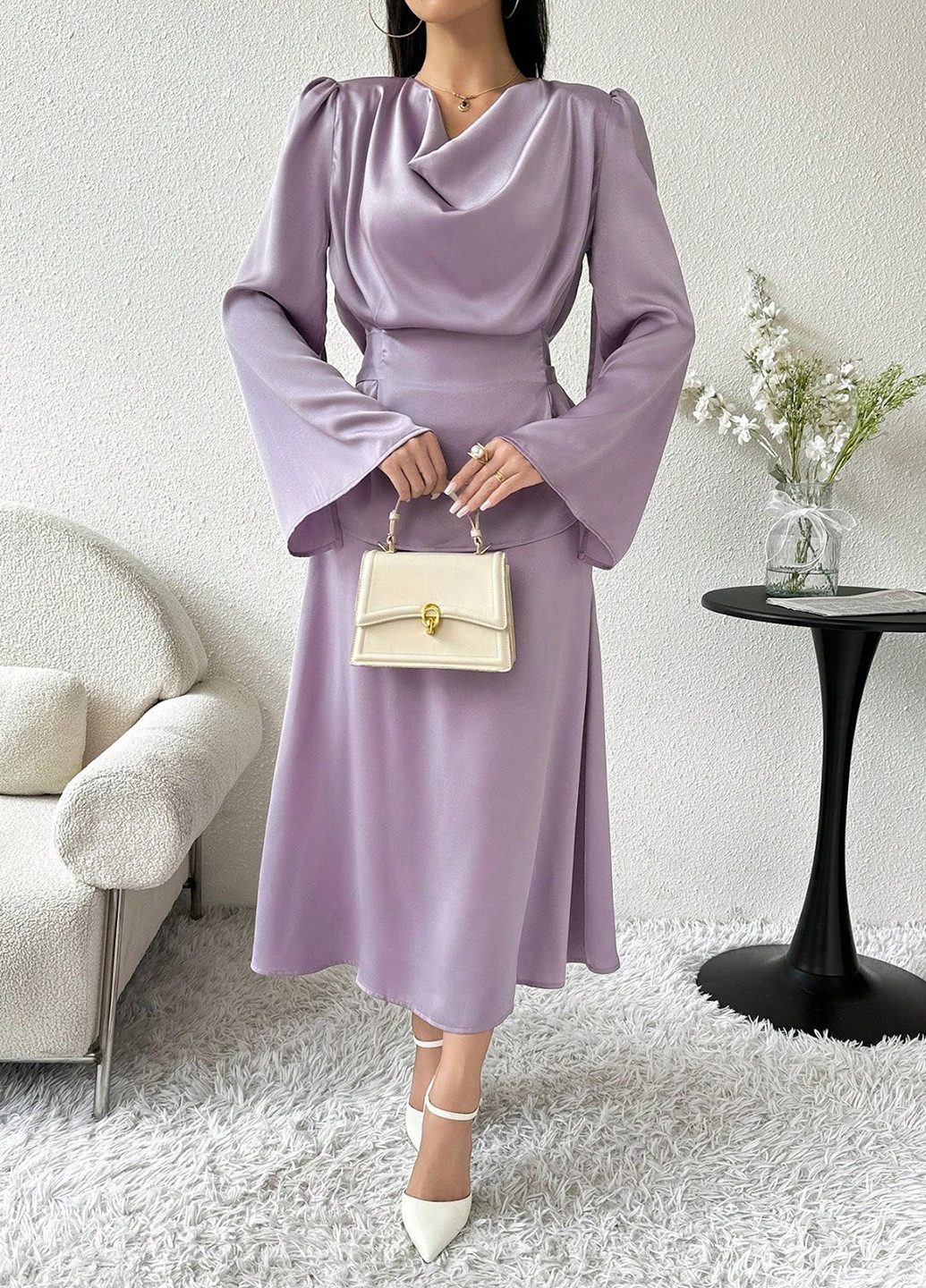 Бузковий літній комплект (блуза, спідниця) SHEIN