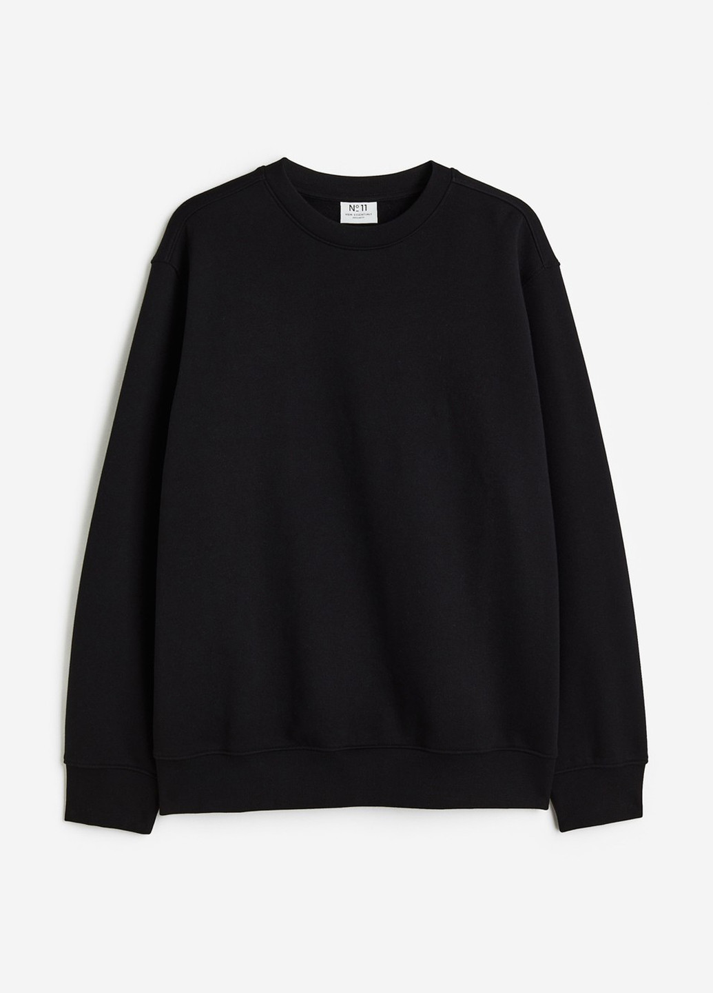 Черный свитшот H&M однотонный без декора (308792146)