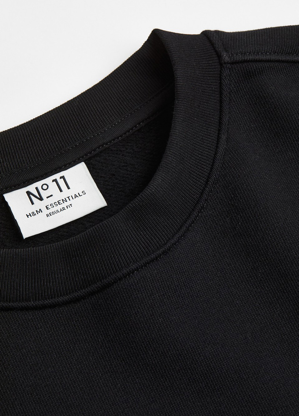Черный свитшот H&M однотонный без декора (308792146)