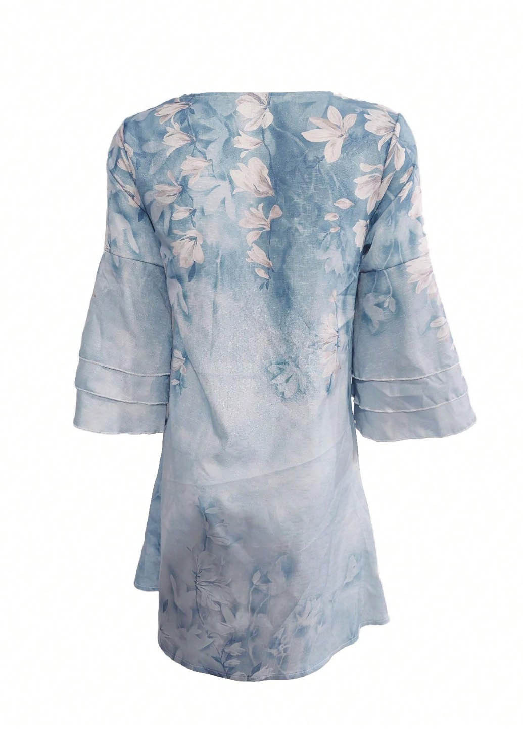 Сіро-голубий вечірня, кежуал сукня SHEIN з квітковим принтом