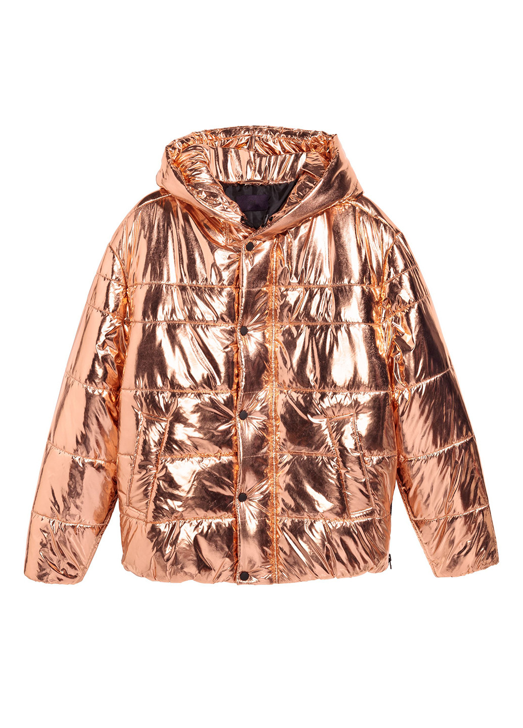 Куртка H&M однотонная золотая кэжуал