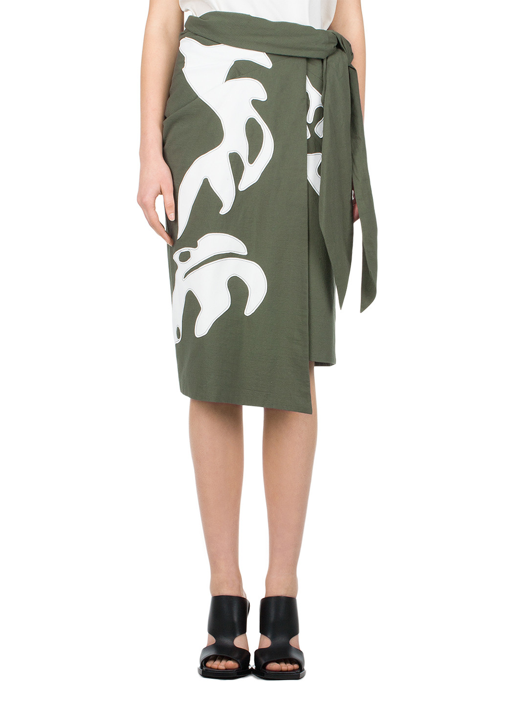 Оливковая (хаки) кэжуал с рисунком юбка Cedric Charlier