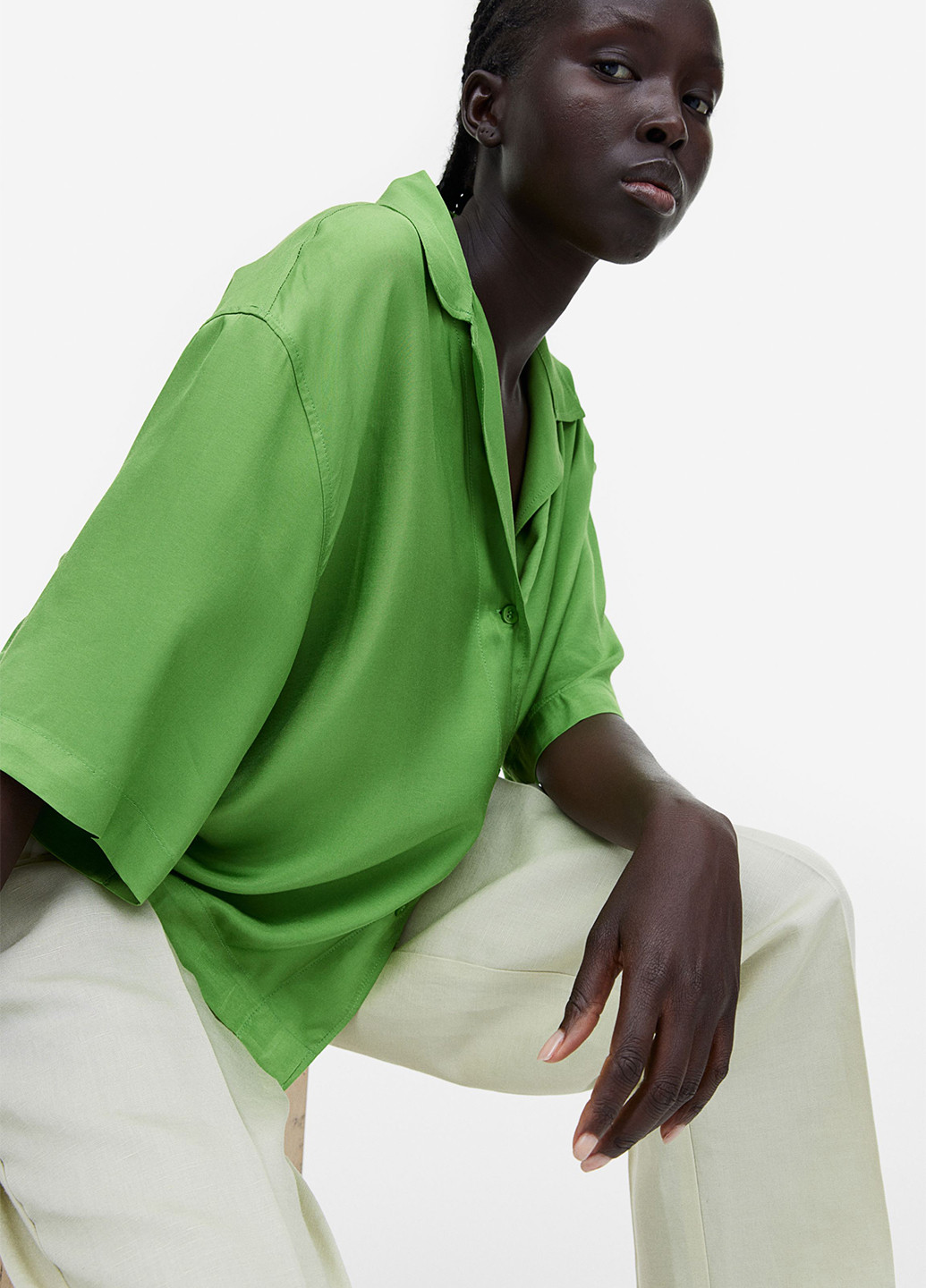 Зелёная блуза H&M