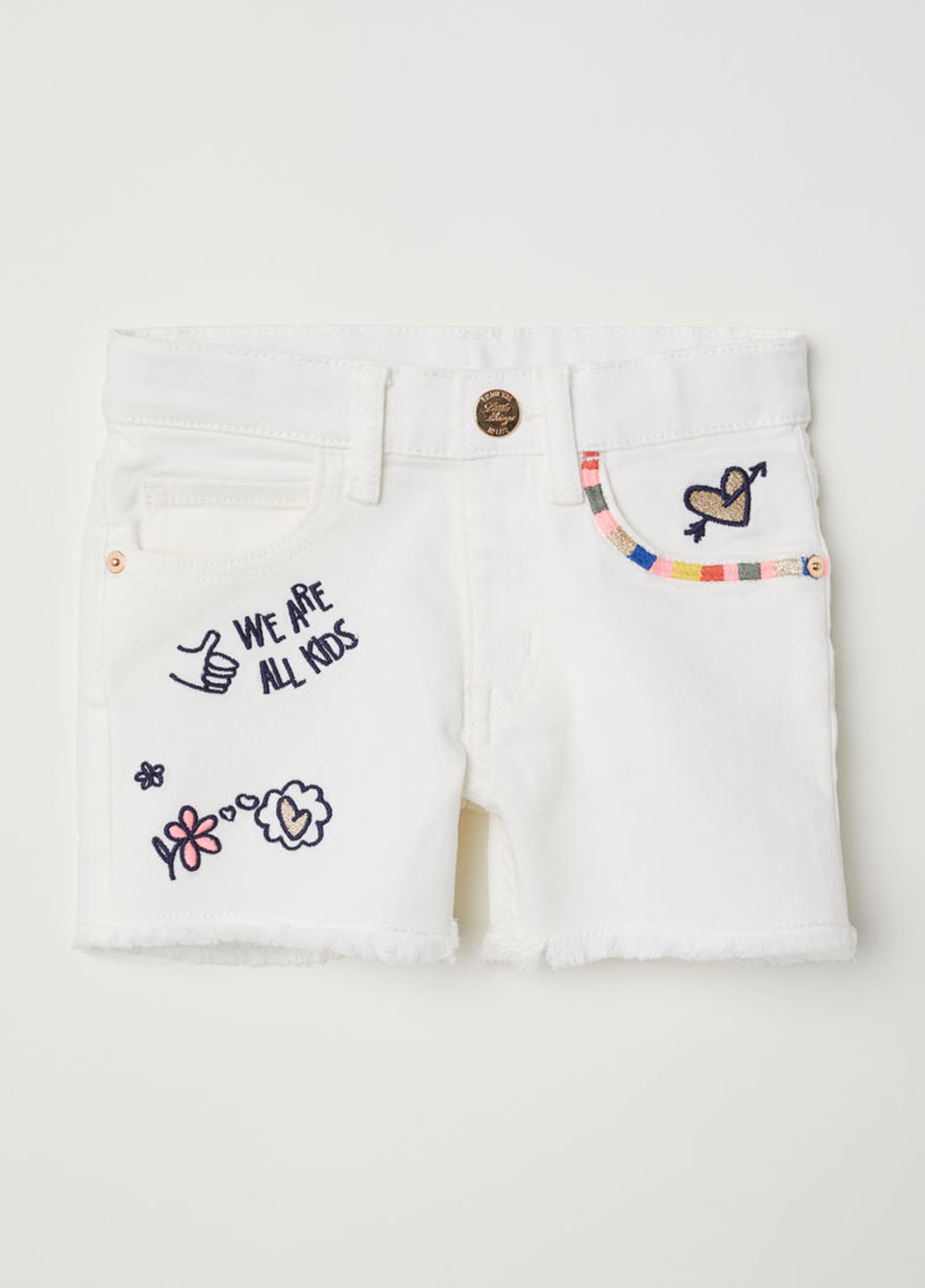Шорты H&M рисунки белые джинсовые хлопок