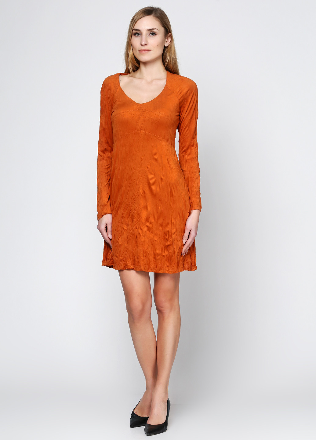 Оранжевое кэжуал платье Lauren Vidal однотонное