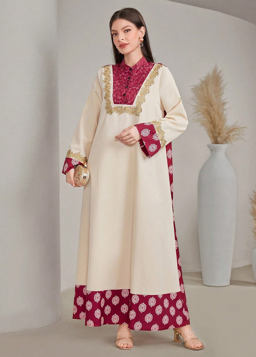 Комбінована кежуал сукня оверсайз SHEIN з абстрактним візерунком