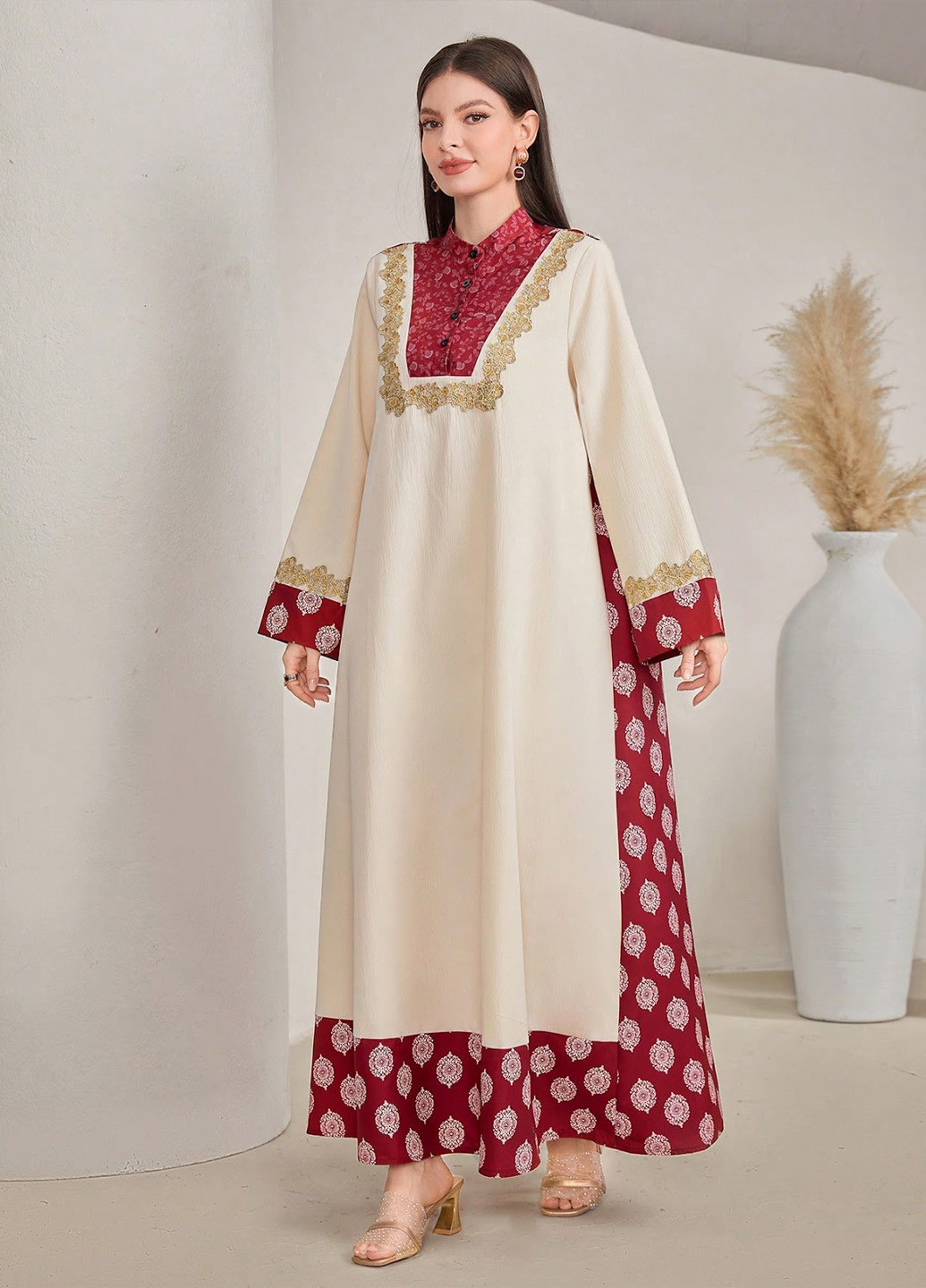 Комбінована кежуал сукня оверсайз SHEIN з абстрактним візерунком