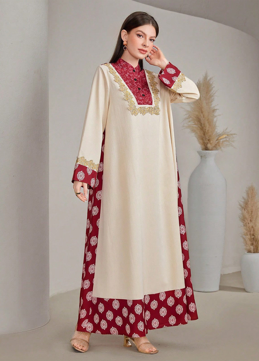 Комбінована кежуал сукня оверсайз SHEIN з абстрактним візерунком