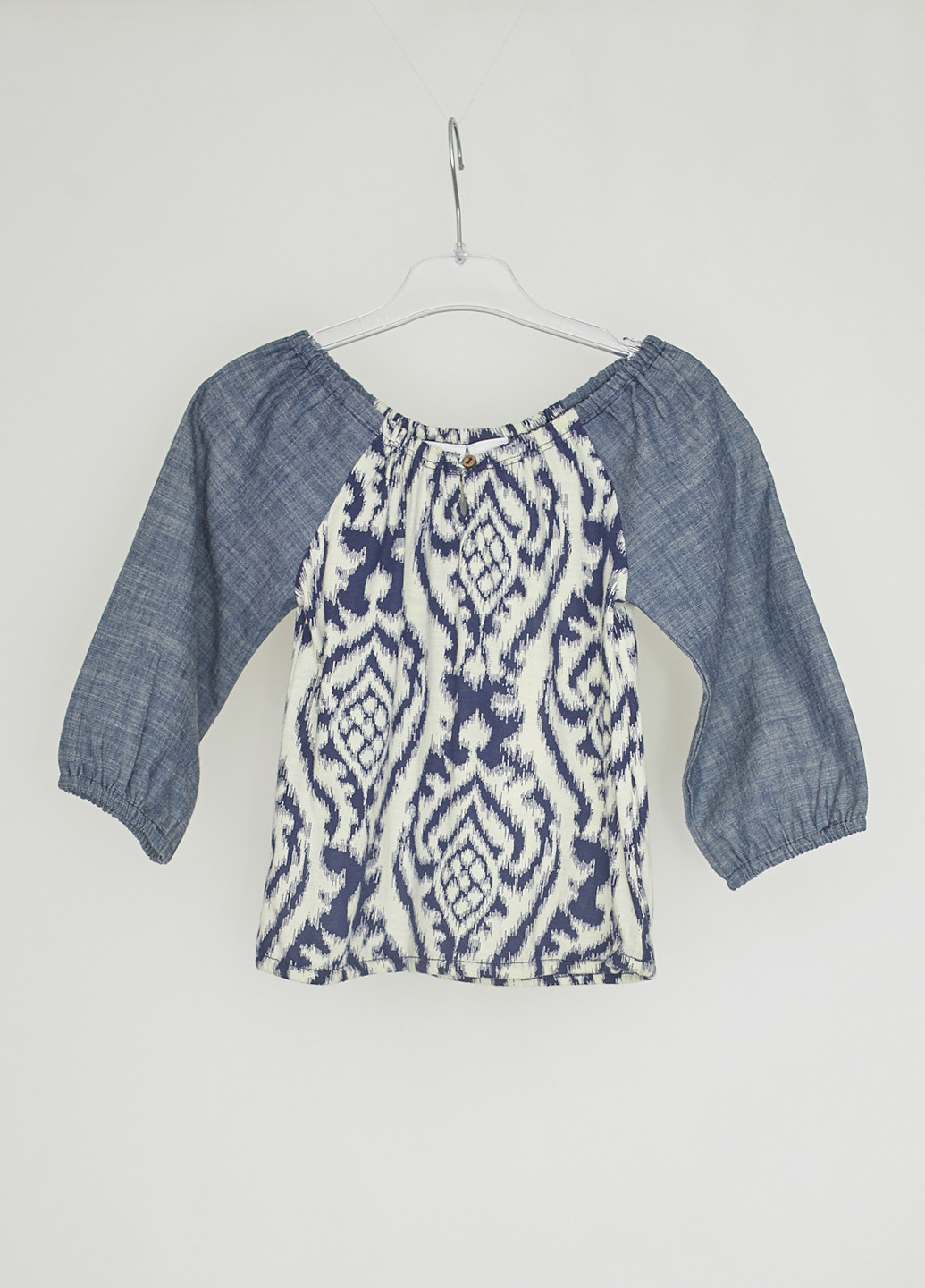 Синяя с абстрактным узором блузка Roxy летняя