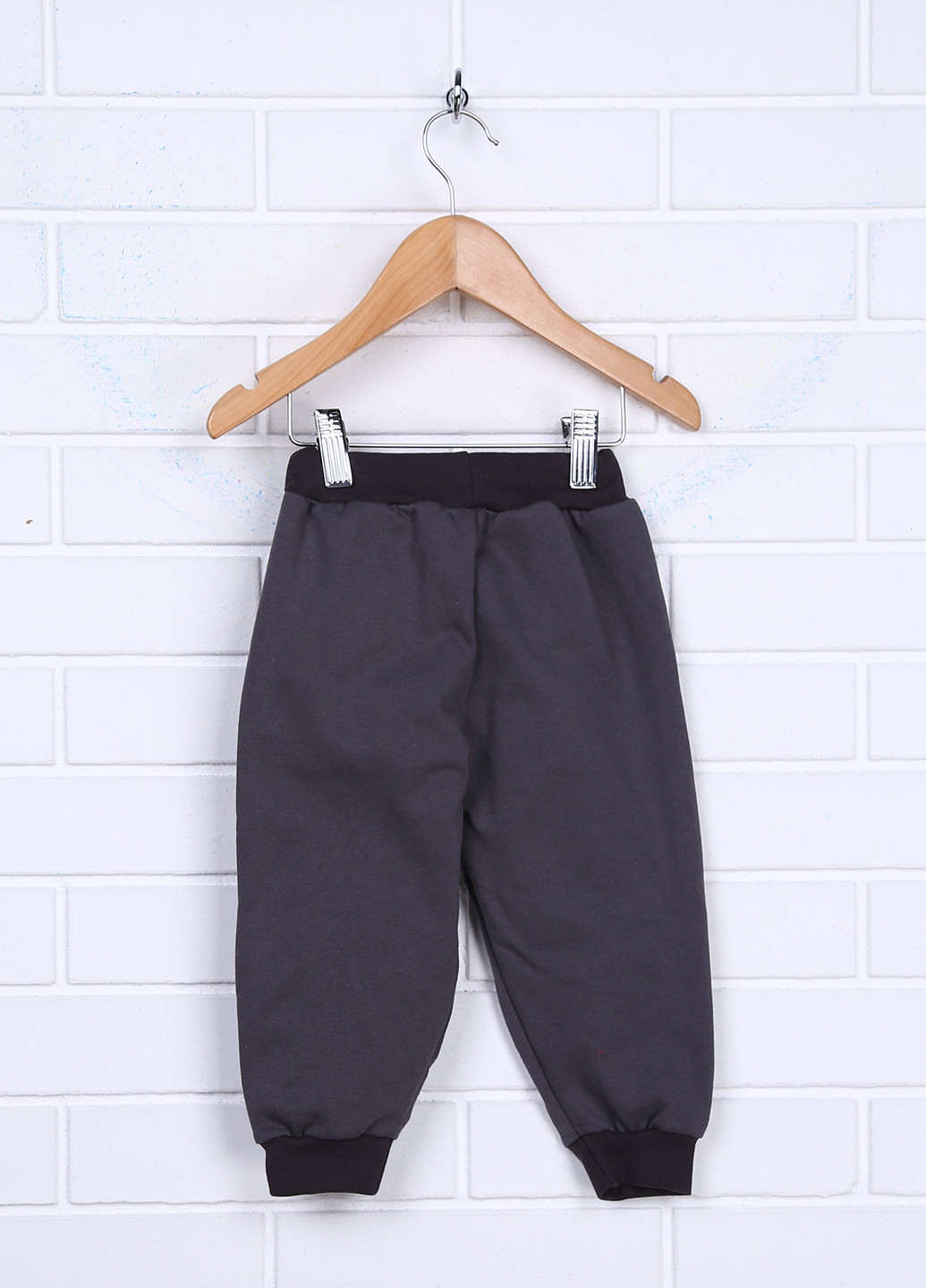Темно-серые спортивные демисезонные брюки со средней талией Baby Art