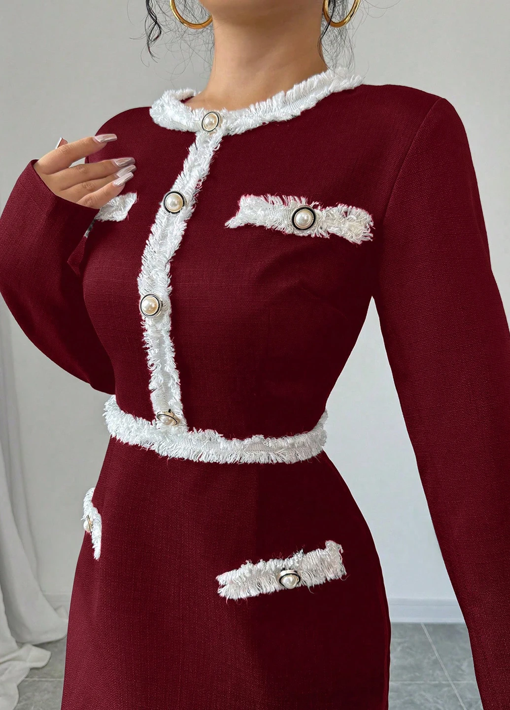 Красное кэжуал платье SHEIN однотонное