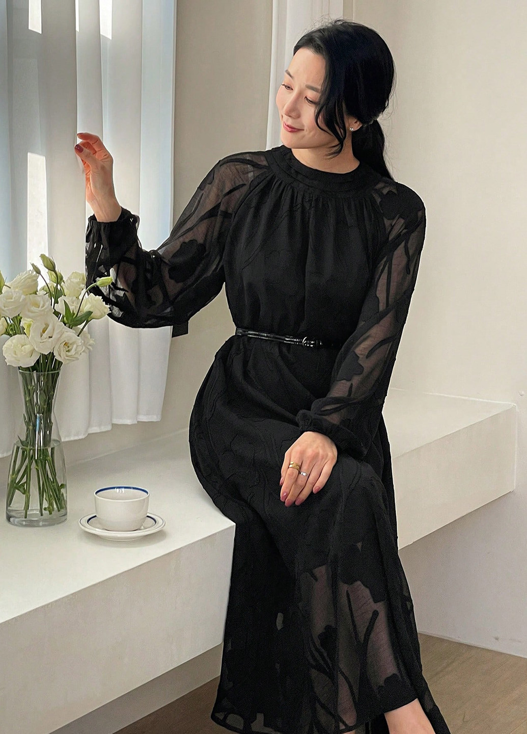 Черное кэжуал платье SHEIN однотонное