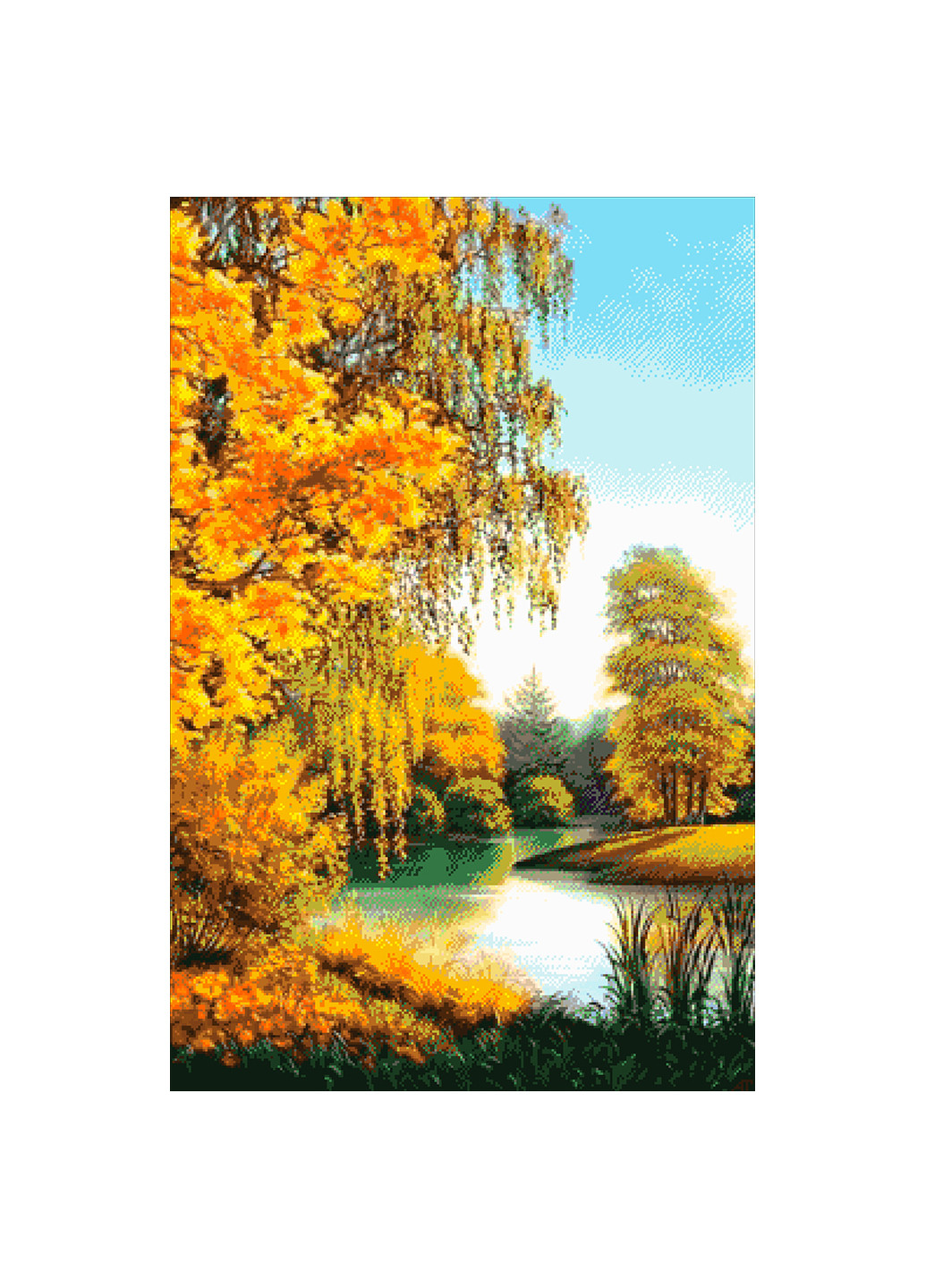 Набор для вышивания бисером Осенним днём у реки 46х70 см Александра Токарева (252253480)