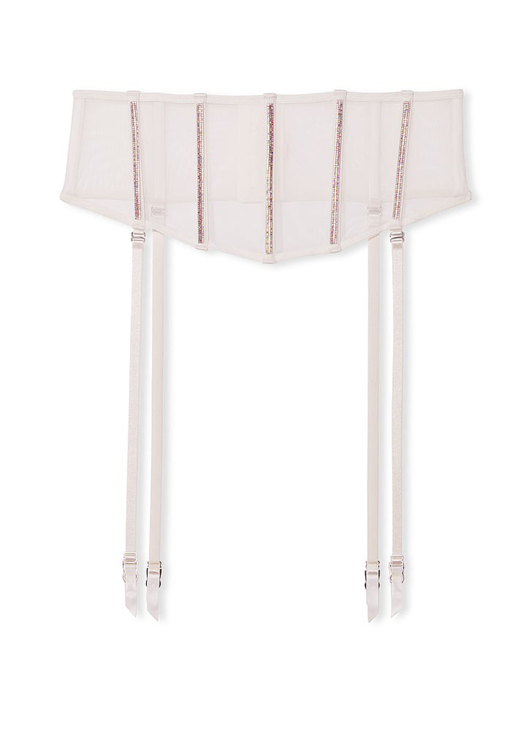 Білий демісезонний комплект (пояс для панчох, трусики) Victoria's Secret