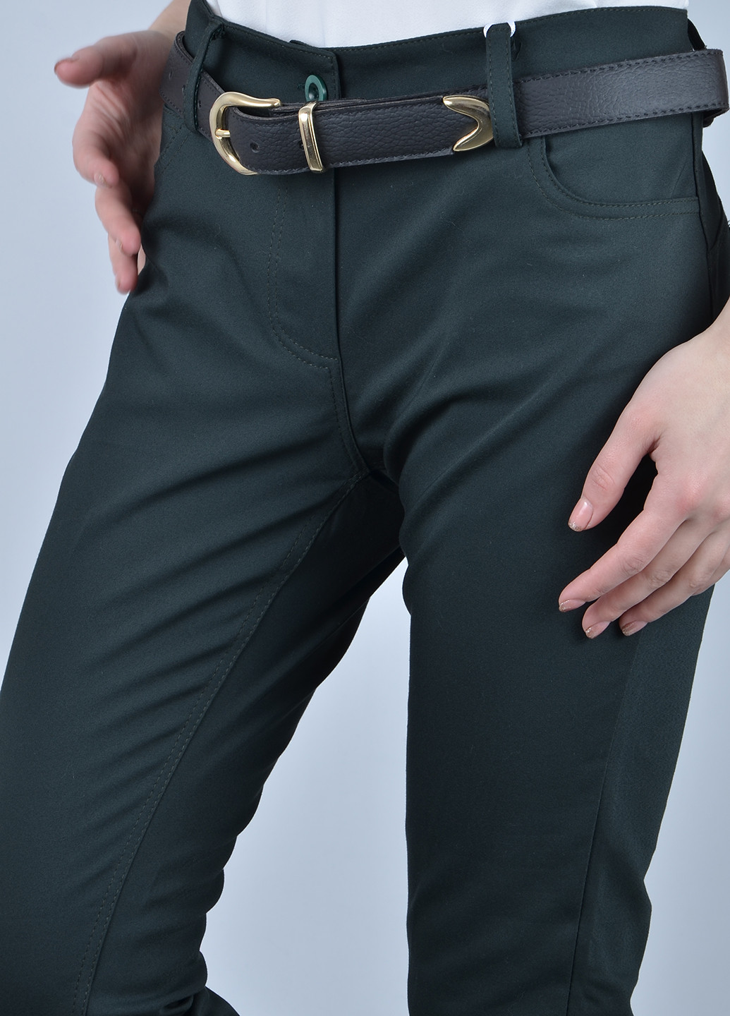 Темно-зеленые кэжуал демисезонные брюки Rinascimento