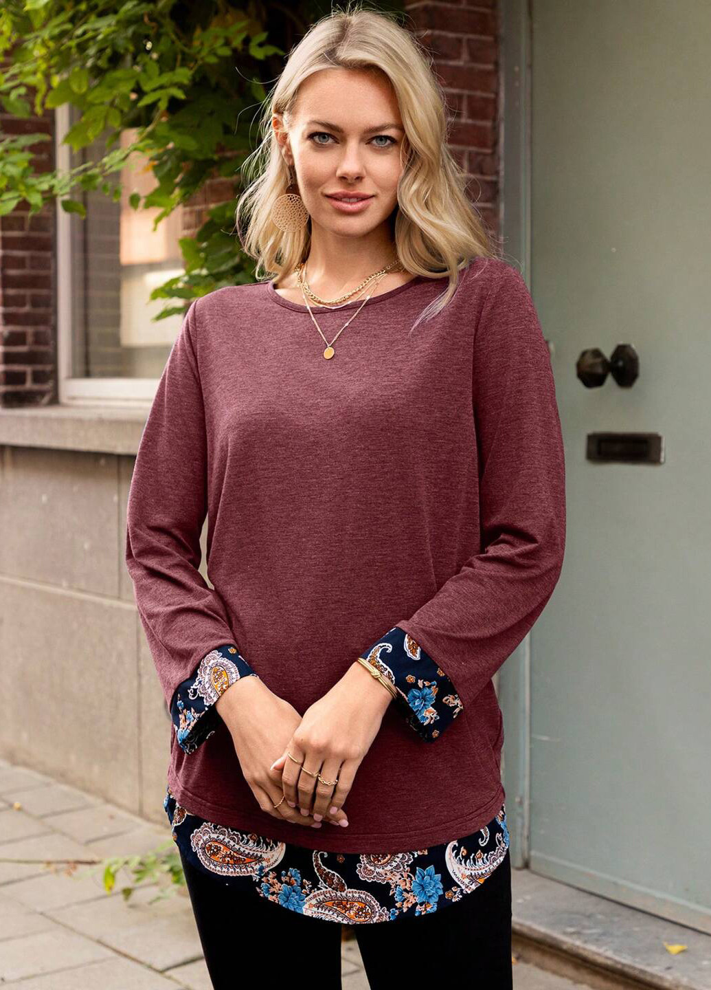 Бордовая блуза Emery Rose