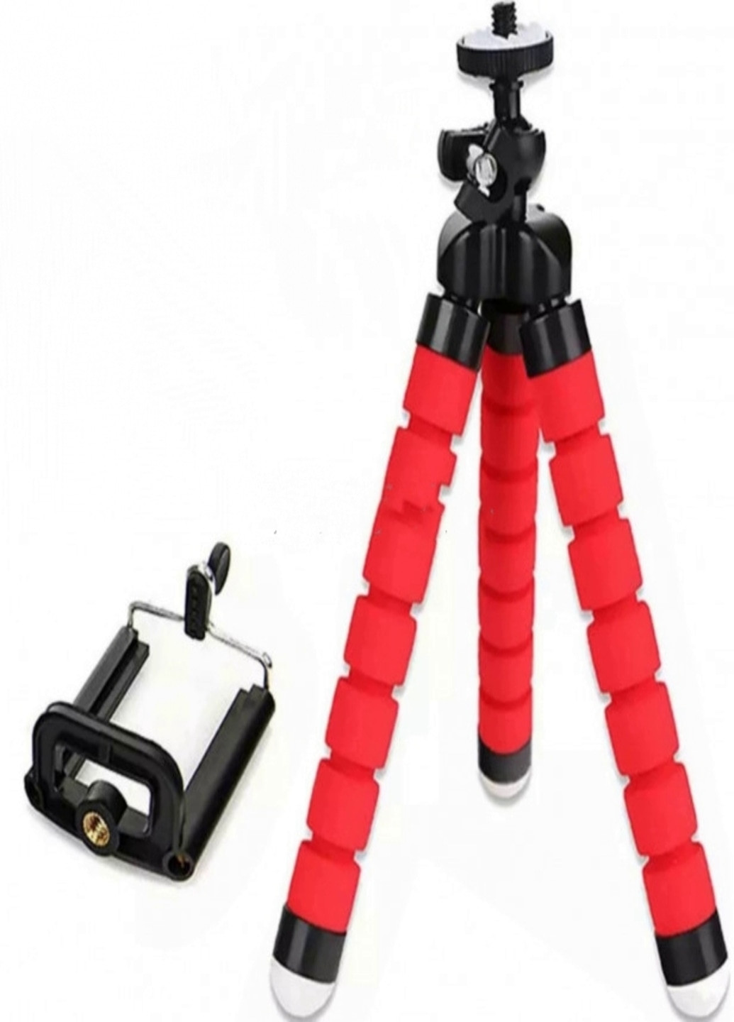 Гнучкий штатив утримувач тринога для фотоапарата відеокамери з кріпленням для телефону восьминіг (47946644) Червоний Francesco Marconi (210299158)