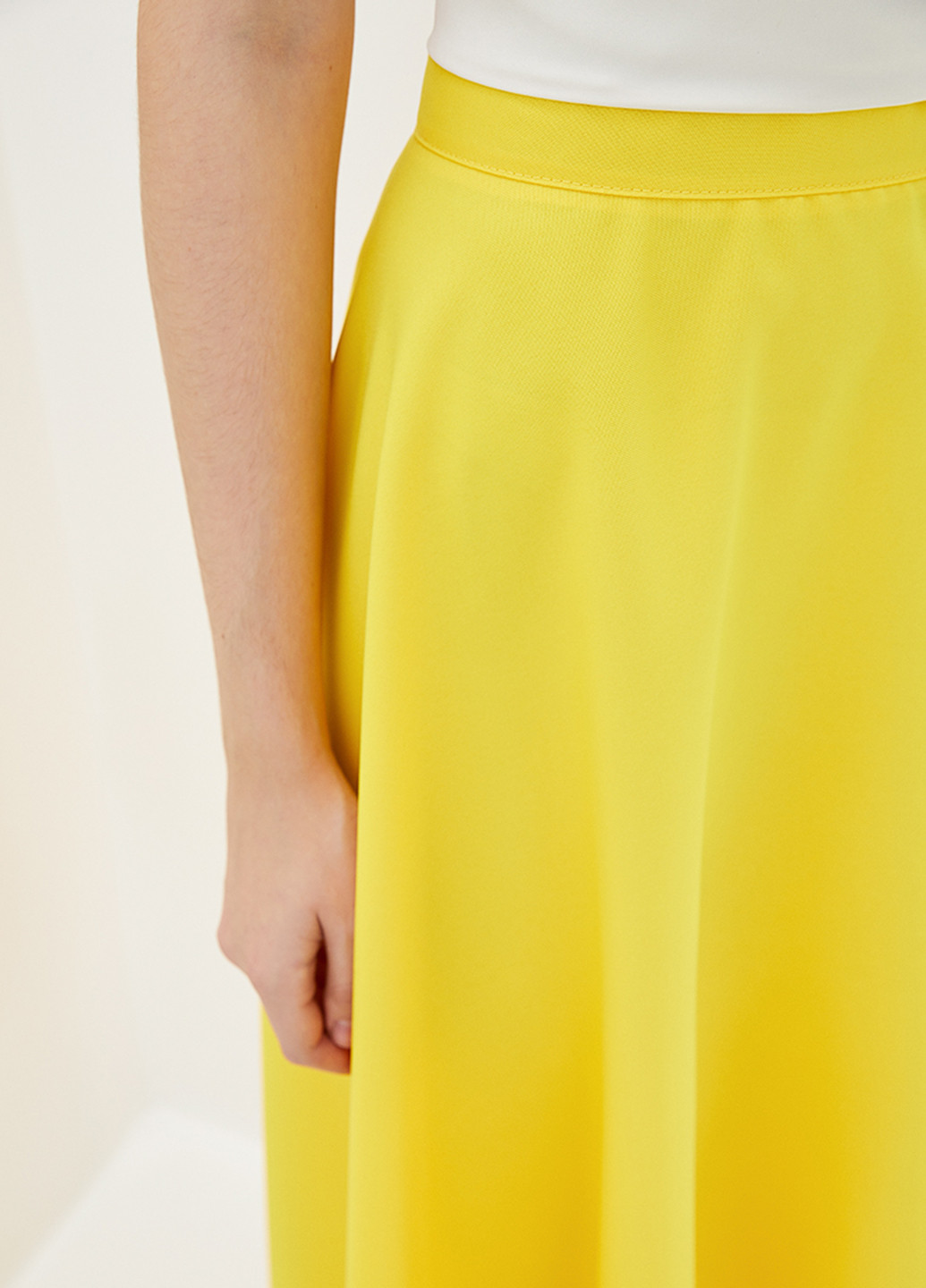Желтая кэжуал однотонная юбка Podium клешированная