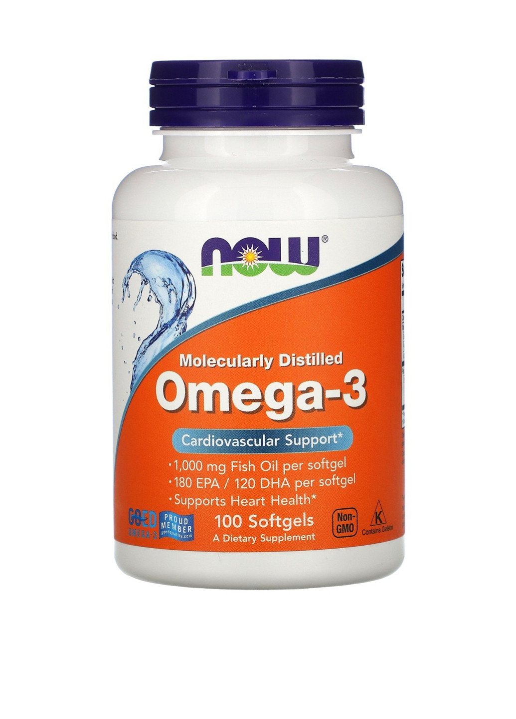 Омега-3 (100 желатиновых капсул), 1000 мг Now Foods (251206414)