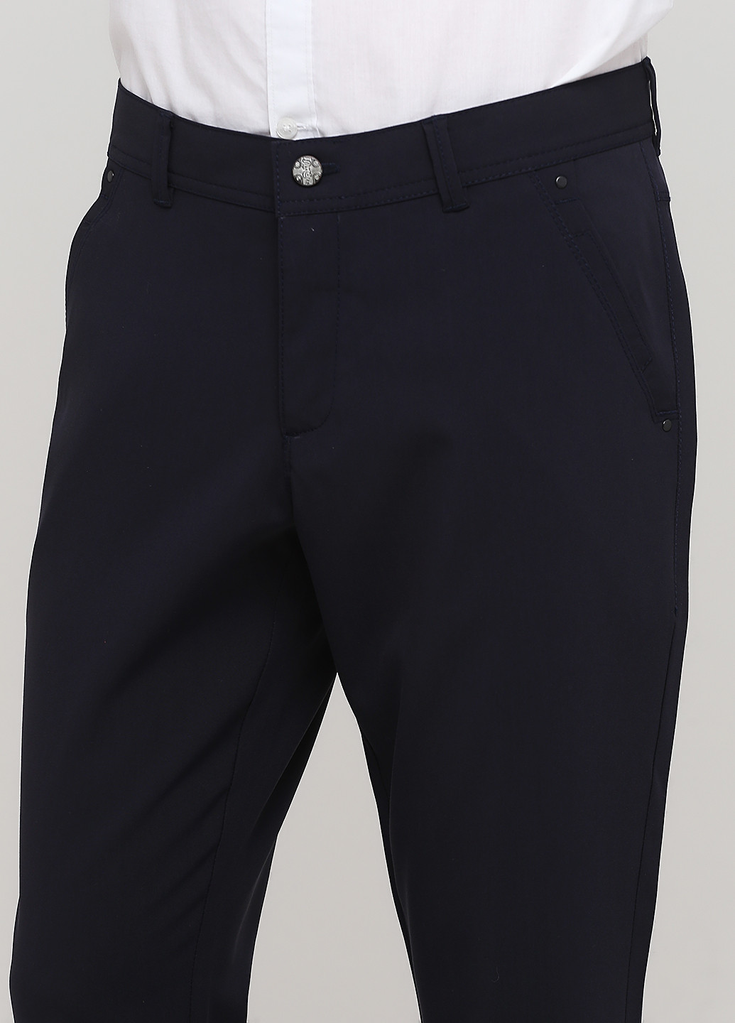 Темно-синие классические демисезонные классические брюки lusien