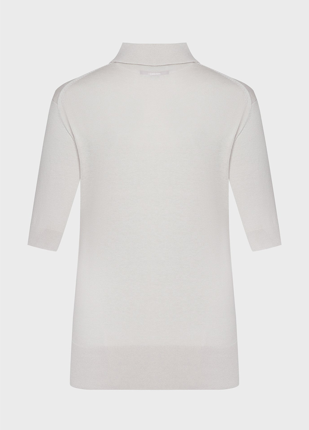 Бежевая женская футболка-поло Calvin Klein однотонная