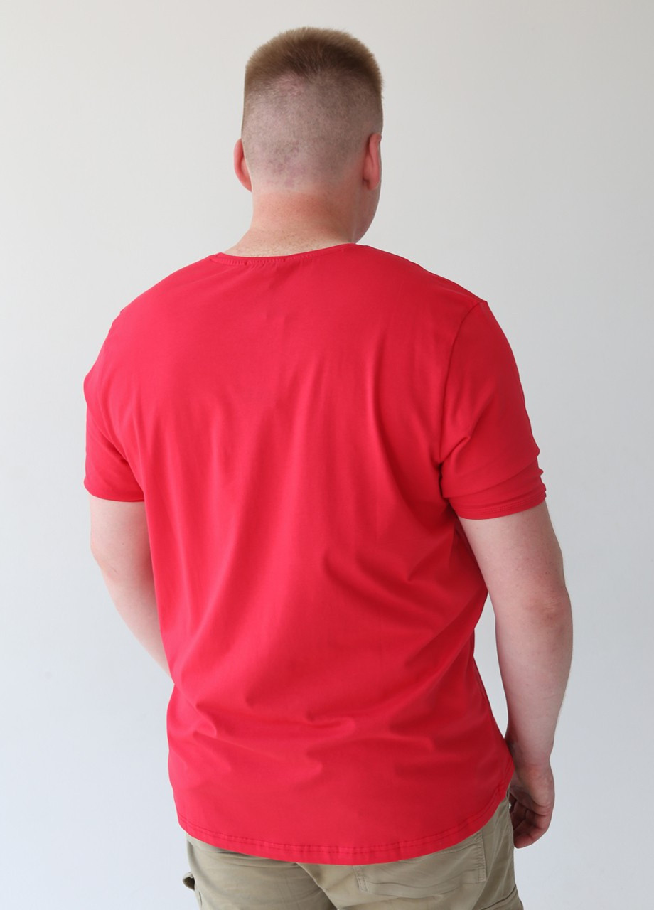 Красная футболка мужская красная база большой размер с коротким рукавом Jean Piere Прямая