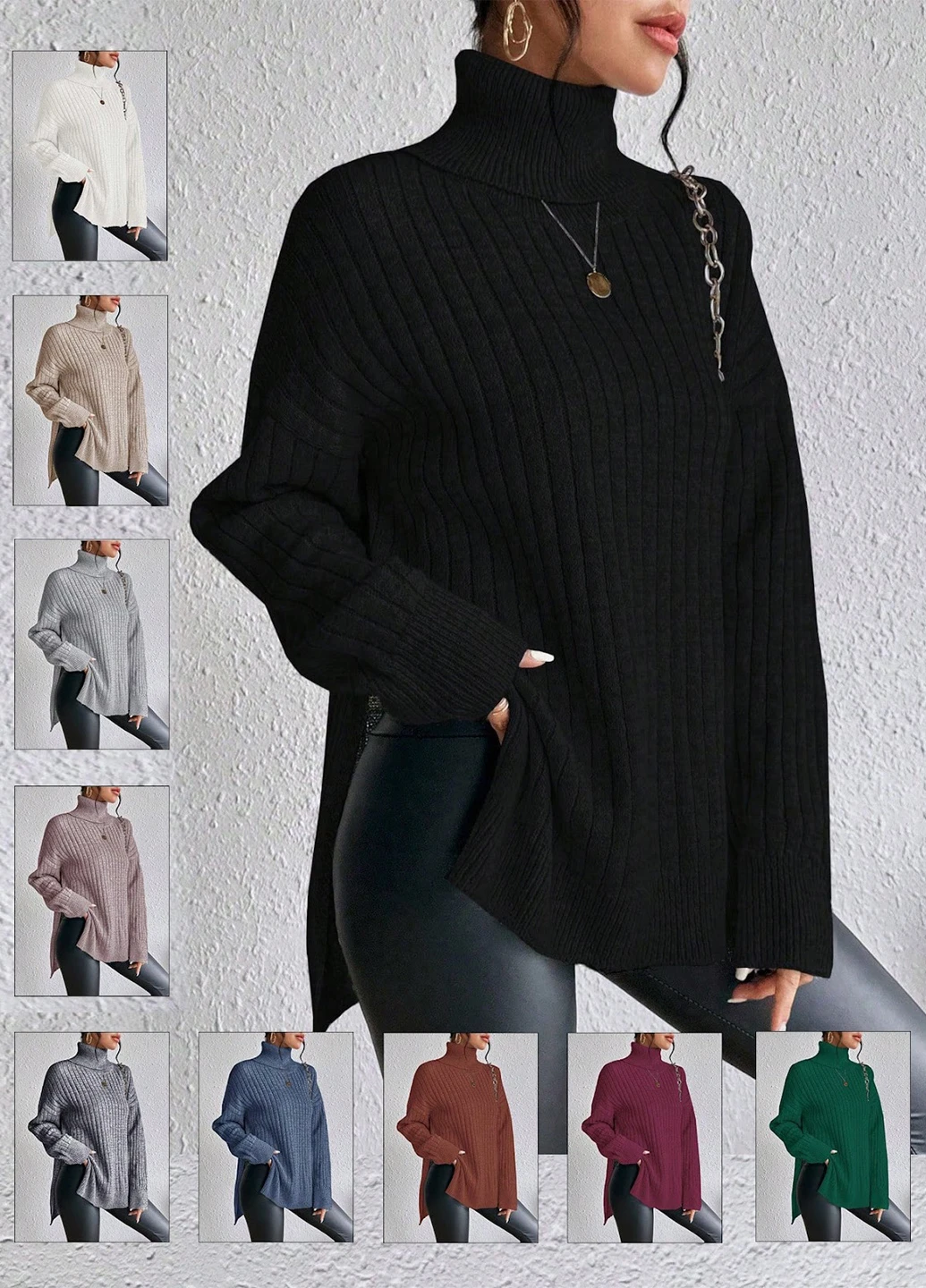 Оливковий (хакі) зимовий светр SHEIN