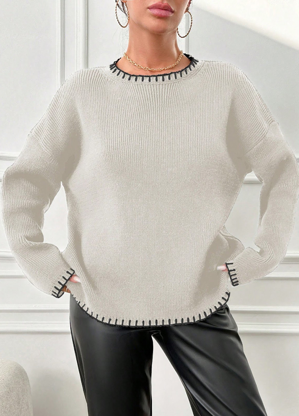 Белый демисезонный джемпер джемпер SHEIN