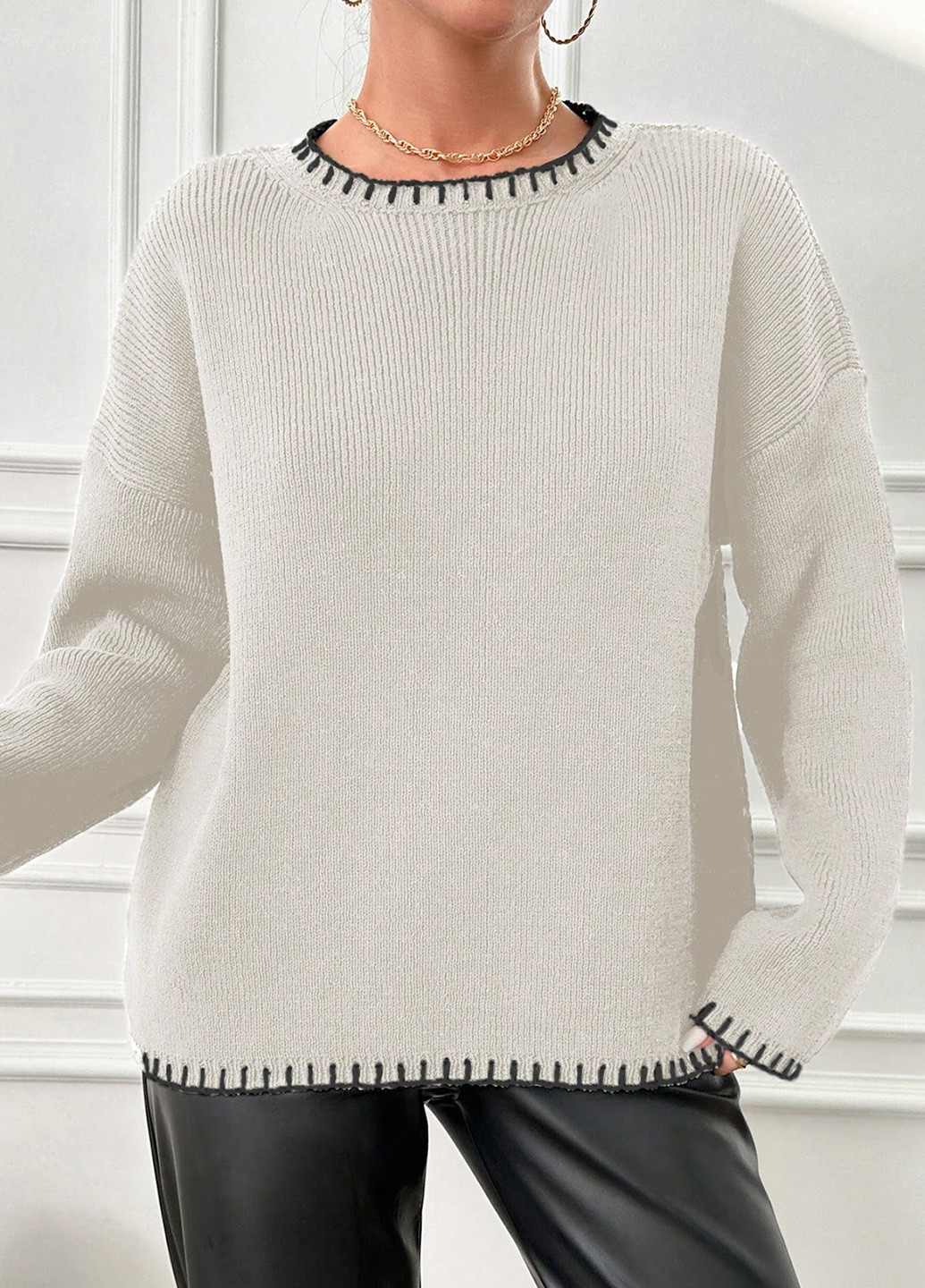 Белый демисезонный джемпер джемпер SHEIN