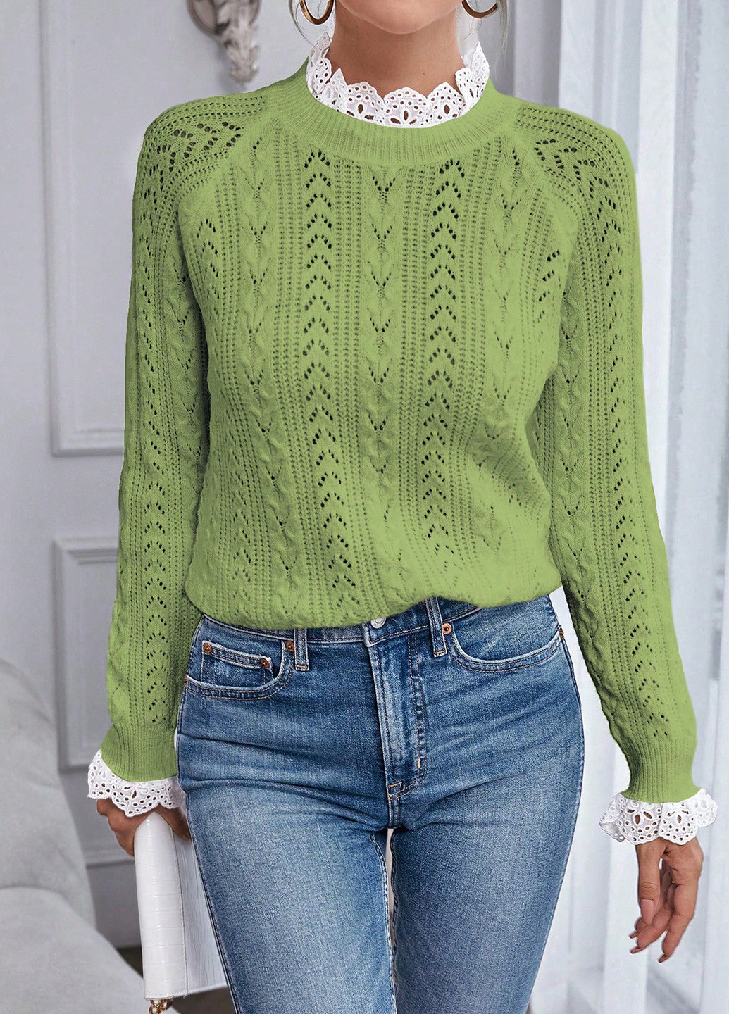 Зелений демісезонний джемпер джемпер SHEIN