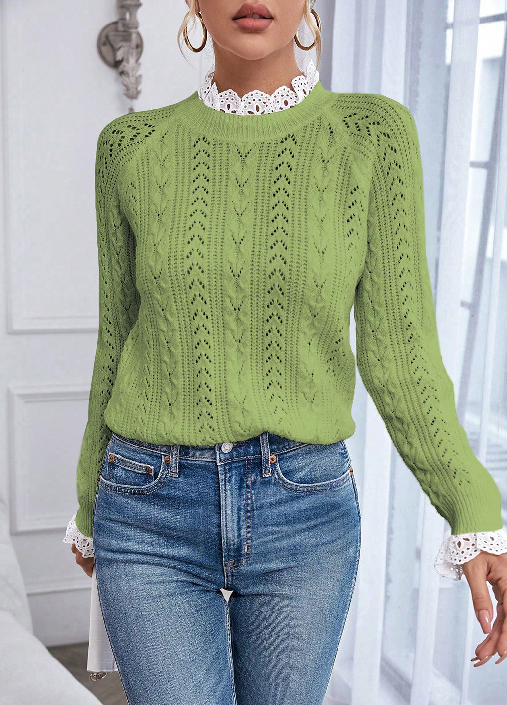 Зелений демісезонний джемпер джемпер SHEIN