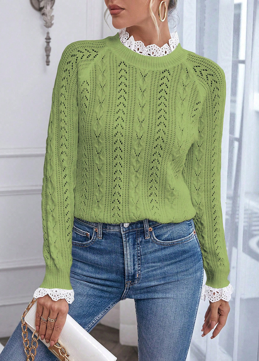 Зелений демісезонний джемпер джемпер SHEIN